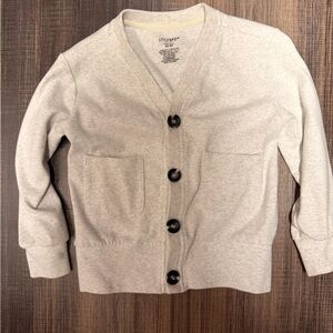 Little Bipsy Gray Cardigan with Black Buttons